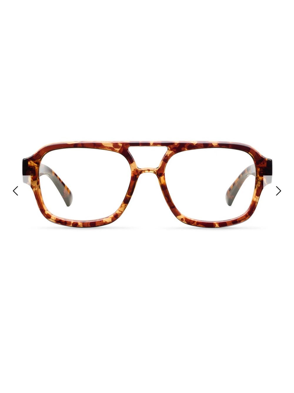 Tortoiseshell Square Aviator Women's Glasses - Brown Tortoise